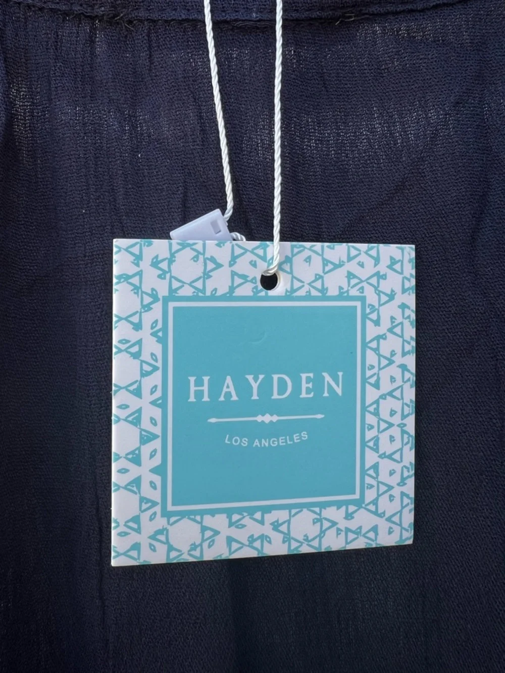 Hayden Los Angeles
Small Navy Embroidered Maxi
Dress Tie Waist Rayon Boho
NWT - Picture 4 of 8